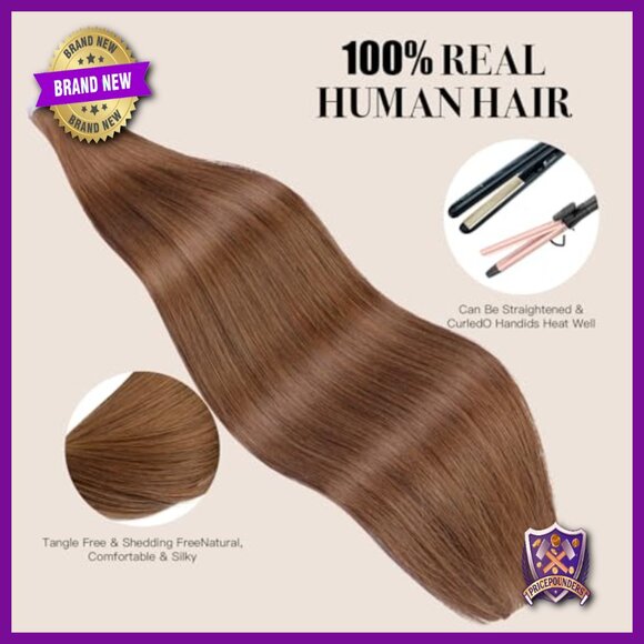 24 Inch Tape-In Human Hair Extensions, 20 Pieces Thick Ends Straight main image 5